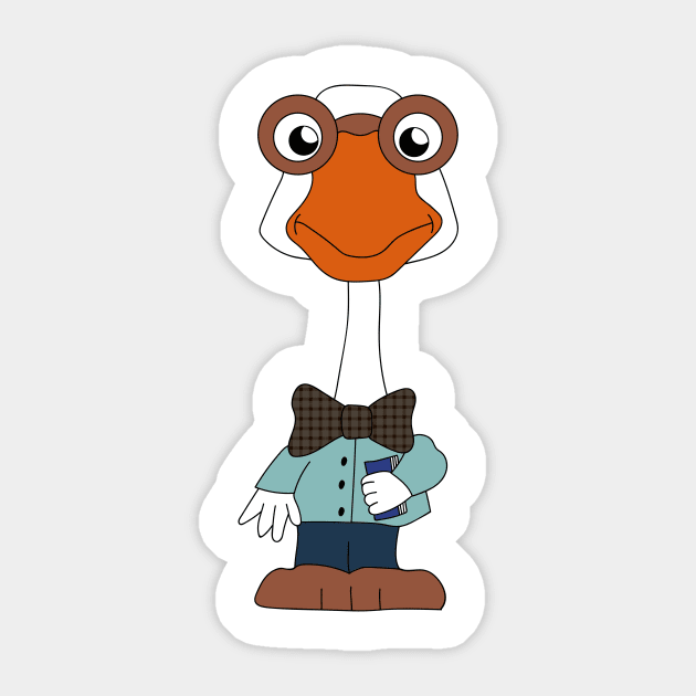 The smart goose with glasses Sticker by ludar